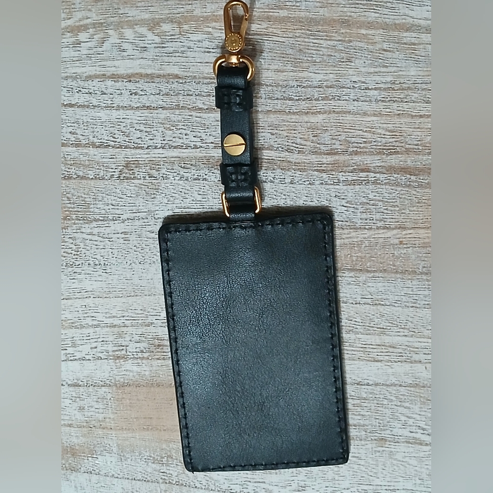 Marc by Marc Jacobs ID Badge Holder Luggage Tag Black Gold tone hardware